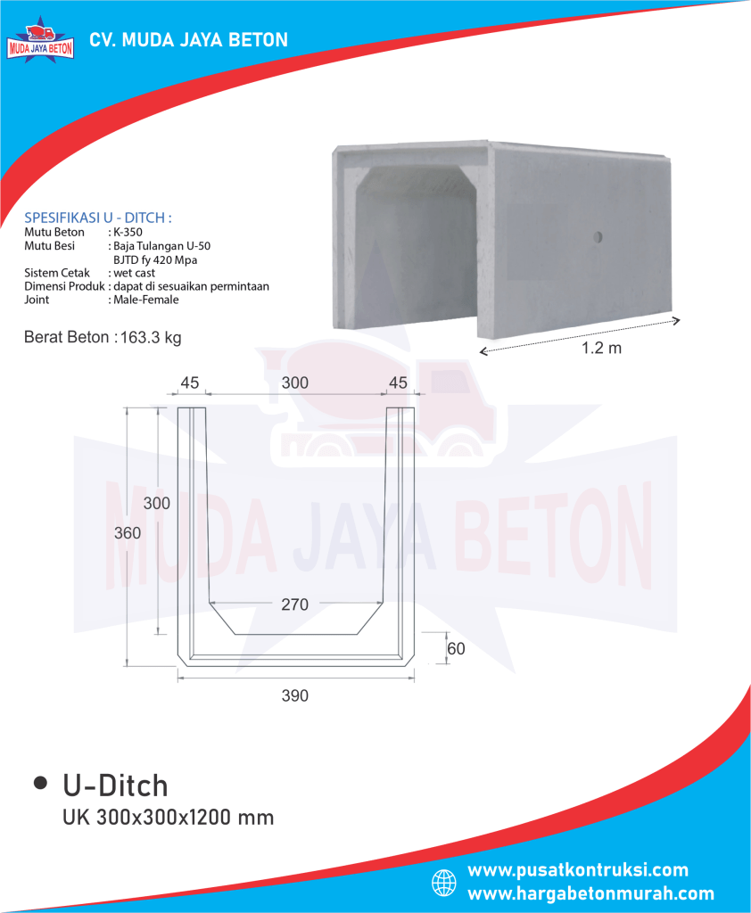 Harga U Ditch 30x30