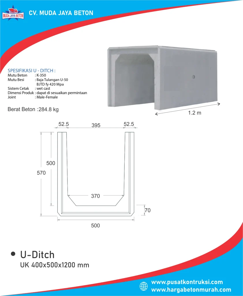 Precast U Ditch 40x50x120